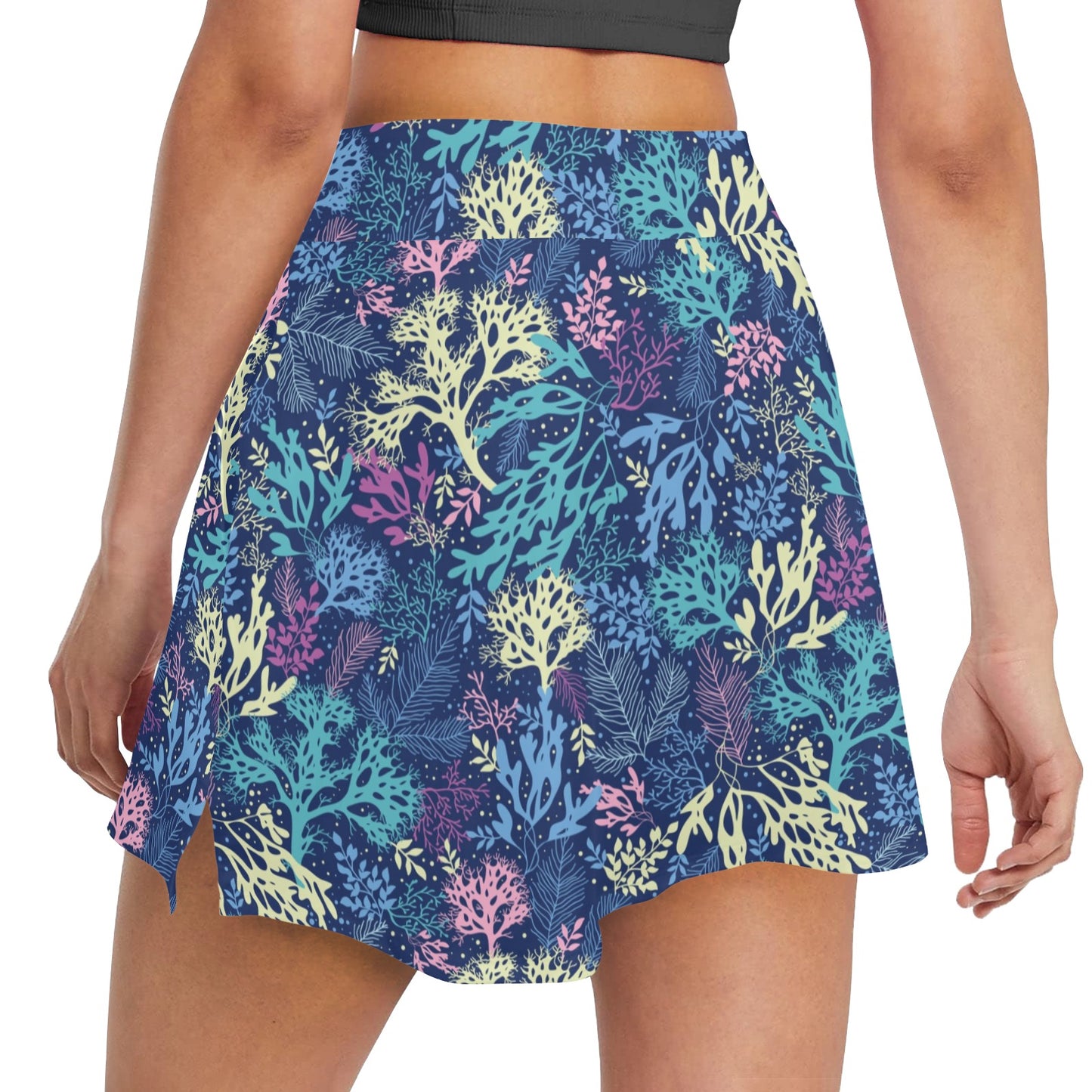 Seaweed Print Design LKS301 17" Golf & Pickleball Skort with Pockets