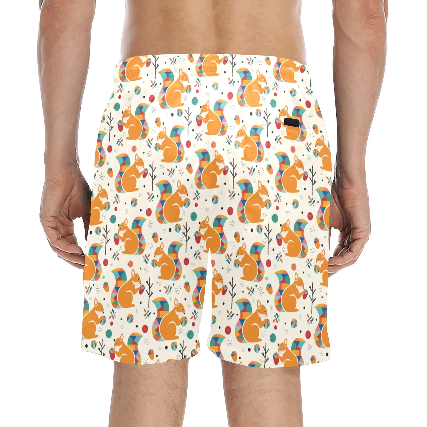 Squirrel Print Design LKS304 Men's Swim Trunks Beach Shorts