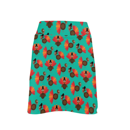 Turkey Print Design LKS402 17" Golf & Pickleball Skort with Pockets