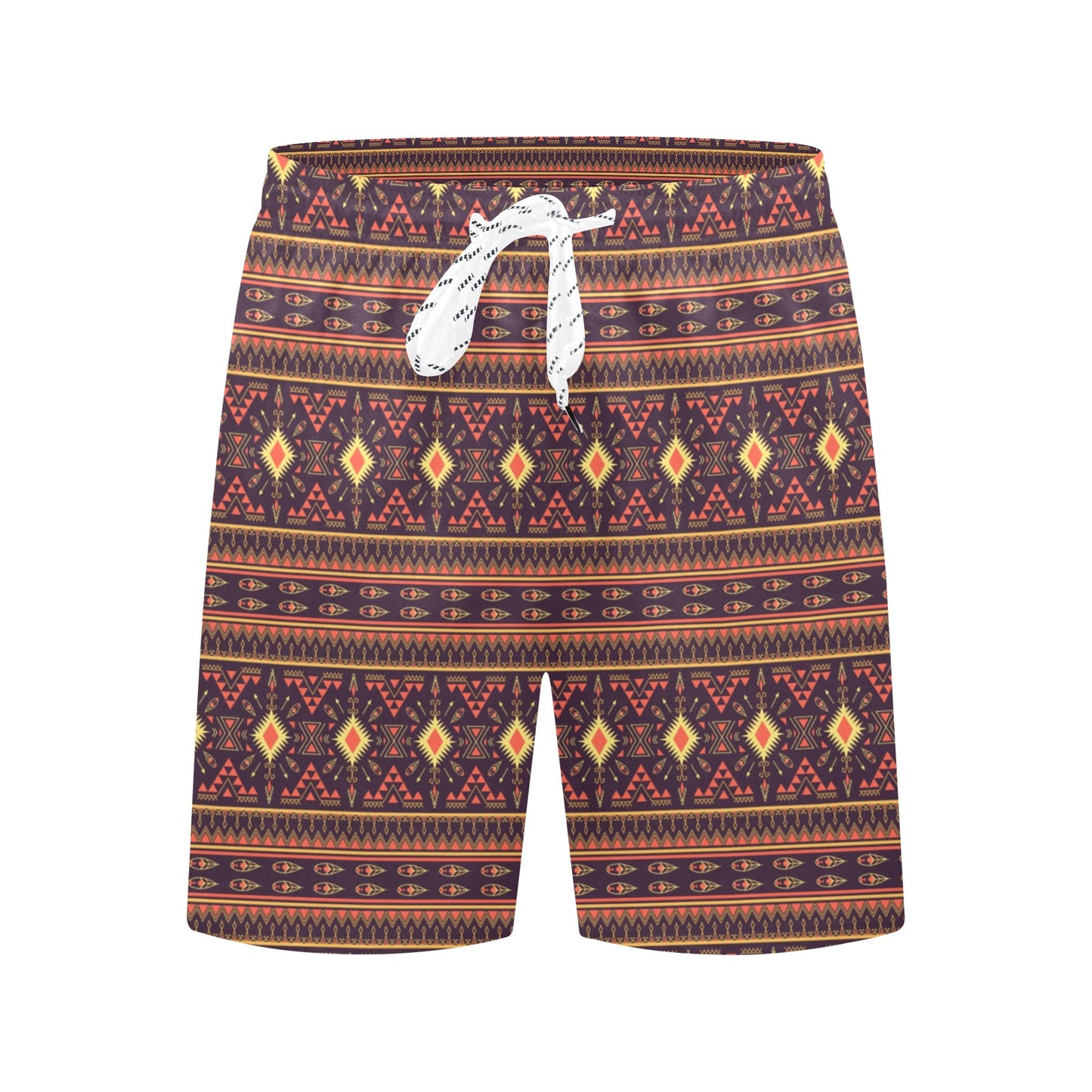 Southwest Ethnic Design Themed Print Men's Swim Trunks Beach Shorts