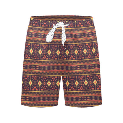 Southwest Ethnic Design Themed Print Men's Swim Trunks Beach Shorts