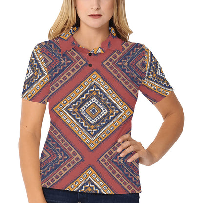 Native Pattern Print Design A06 Women's Polo Shirt