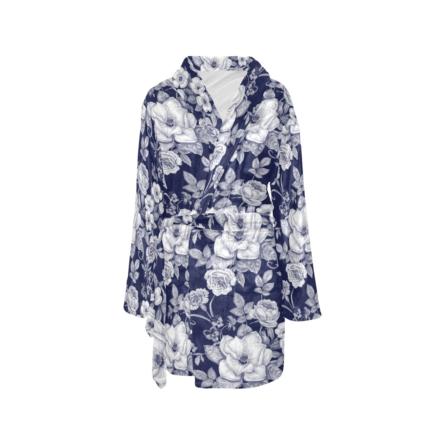 Floral Infrared Pattern Women's Fleece Robe