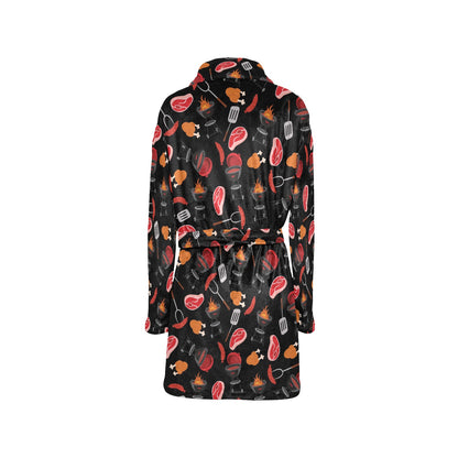 Barbecue Pattern Print Design 04 Women's Fleece Robe