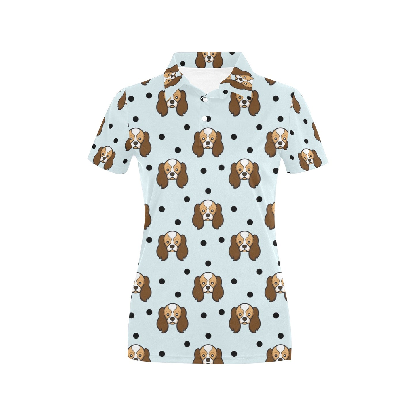 Cavalier King Charles Spaniels Pattern Print Design 02 Women's Polo Shirt