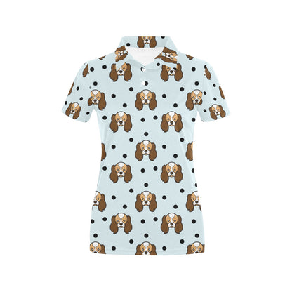 Cavalier King Charles Spaniels Pattern Print Design 02 Women's Polo Shirt