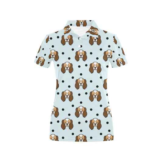 Cavalier King Charles Spaniels Pattern Print Design 02 Women's Polo Shirt