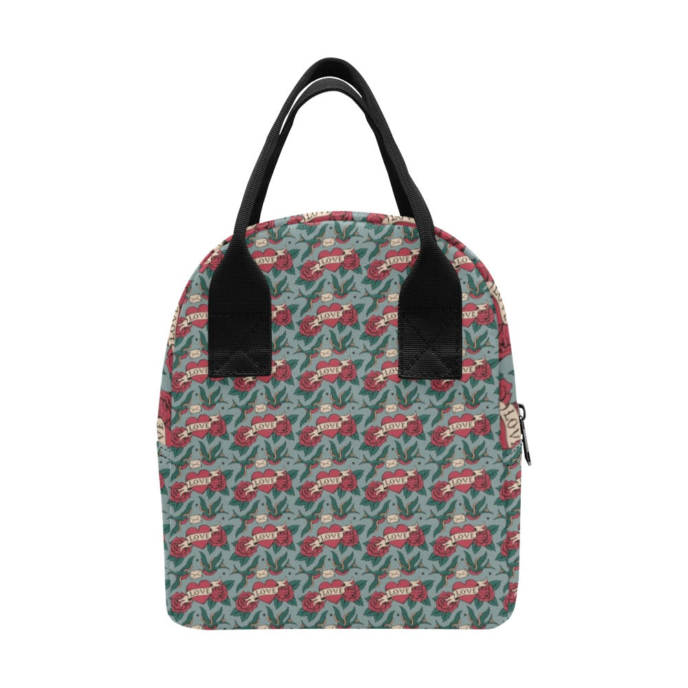 Tattoo Heart Print Design LKS301 Insulated Lunch Bag