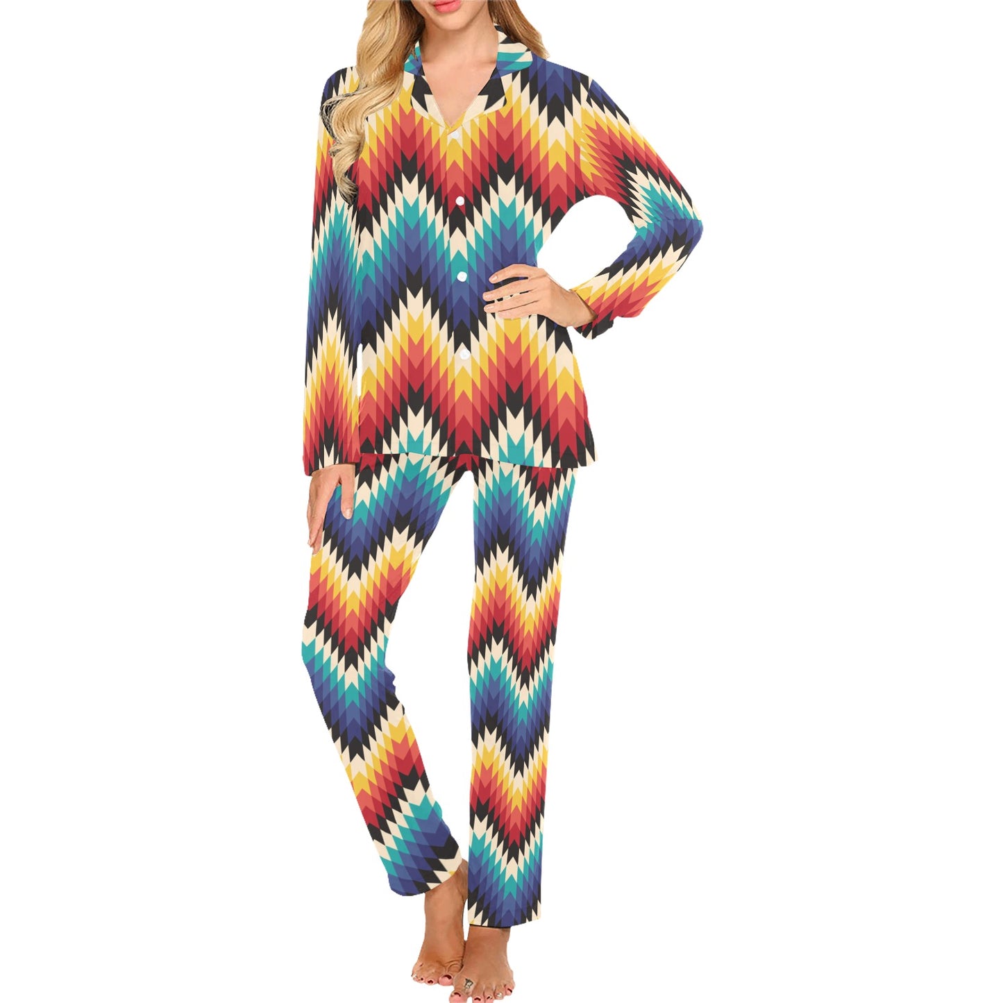 Tribal Aztec Women's Long Pajama Set