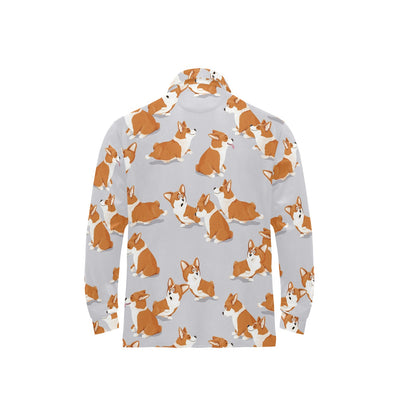 Pembroke Welsh Corgis Pattern Print Design A04 Long Sleeve Polo Shirt For Men's
