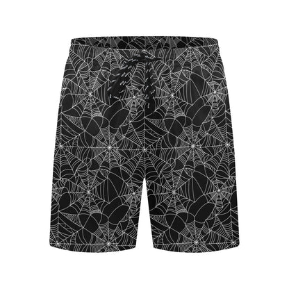 Spider Web Print Design LKS301 Men's Swim Trunks Beach Shorts