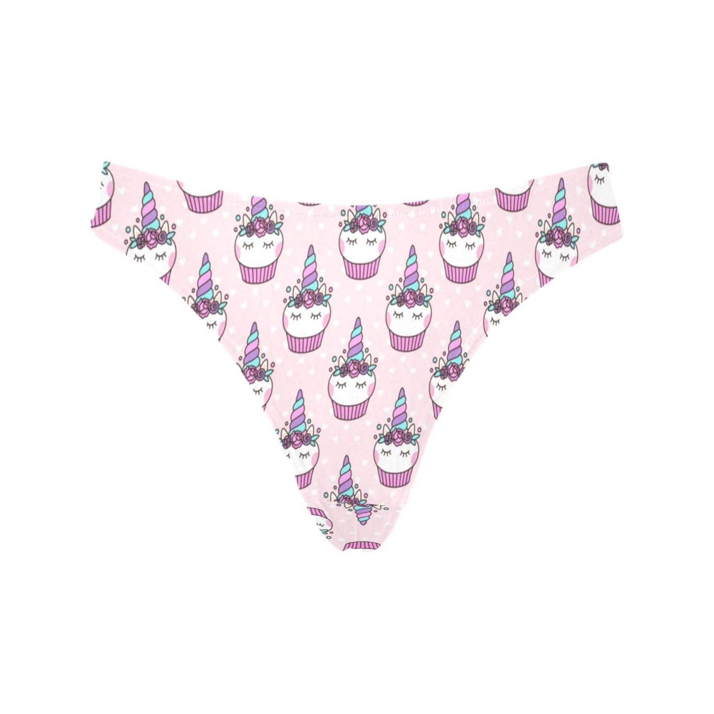 Cupcakes Unicorn Print Pattern Women's Thongs