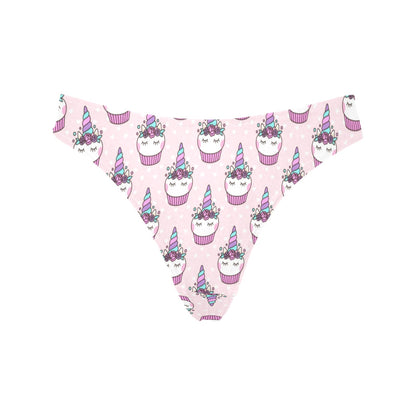 Cupcakes Unicorn Print Pattern Women's Thongs