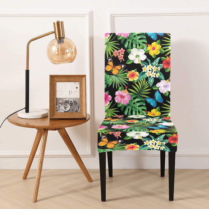 Hibiscus With Butterfly Print Design LKS305 Dining Chair Slipcover