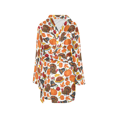 Thanksgiving Print Design LKS304 Women's Fleece Robe