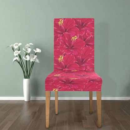 Hibiscus Red Pattern Print LKS308 Dining Chair Slipcover