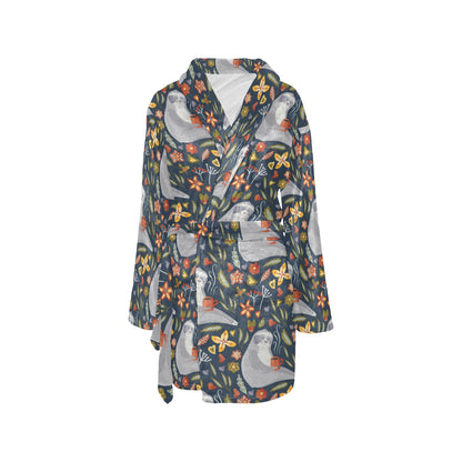 Sloth Print Design LKS303 Women's Fleece Robe