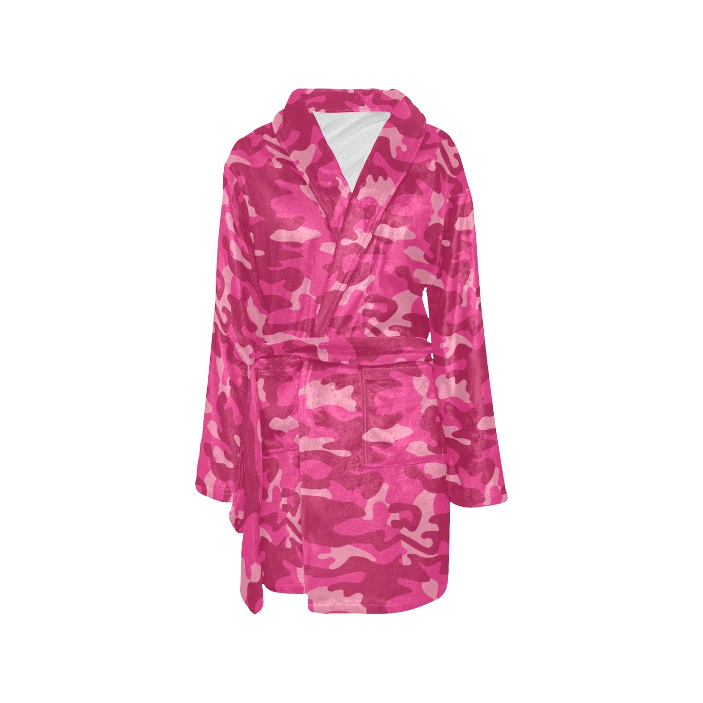 Camo Pink Pattern Print Design 01 Women's Fleece Robe