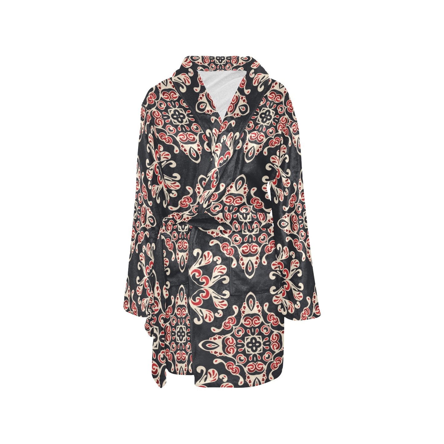Medallion Pattern Print Design 01 Women's Fleece Robe