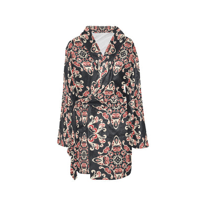 Medallion Pattern Print Design 01 Women's Fleece Robe