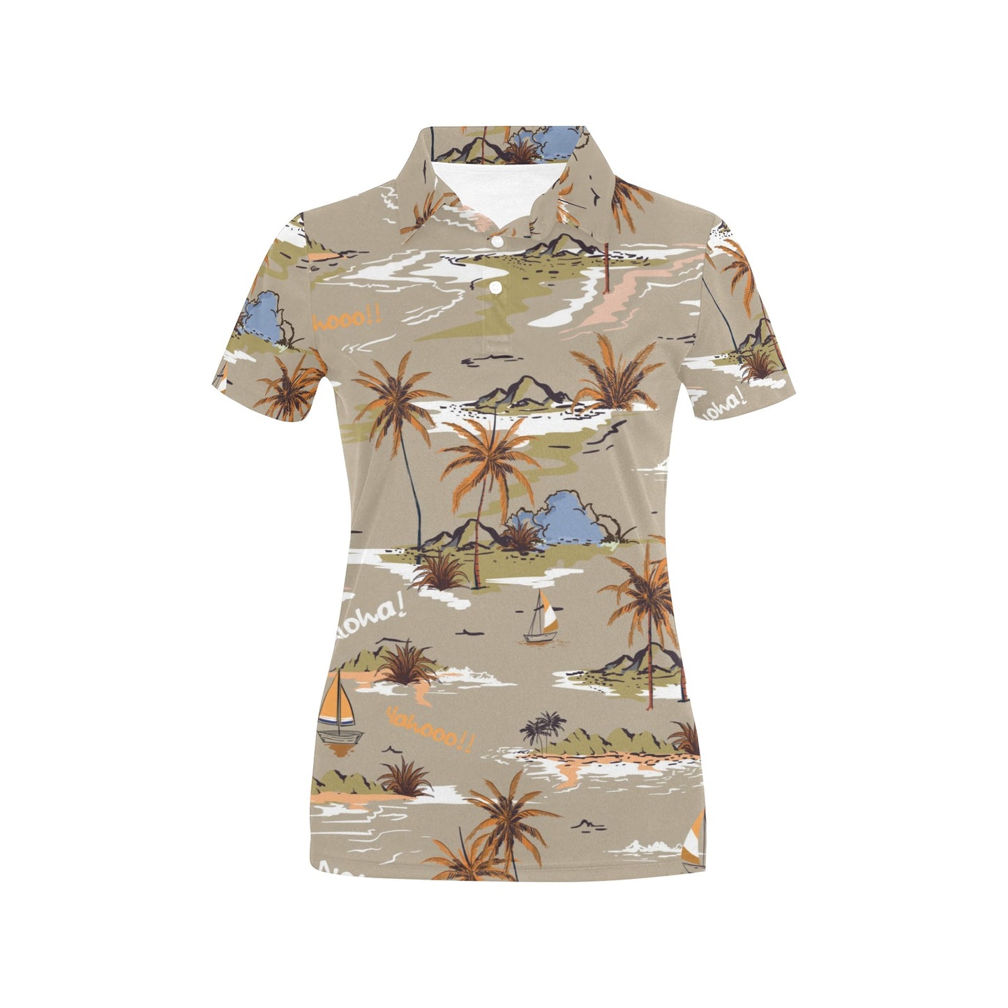 Pacific island Pattern Print Design A05 Women's Polo Shirt