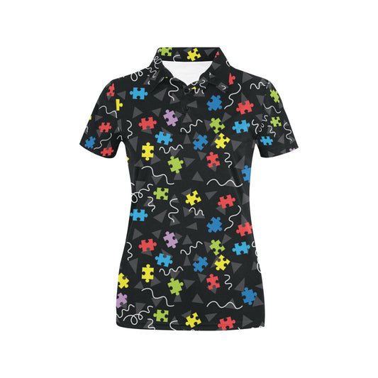 Autism Awareness Pattern Print Design 01 Women's Polo Shirt