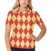 Harlequin Pattern Print Design 03 Women's Polo Shirt