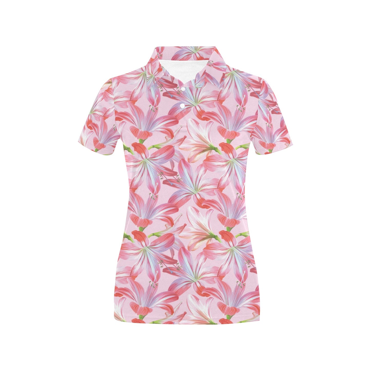 Amaryllis Pattern Print Design 02 Women's Polo Shirt