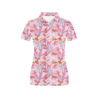 Amaryllis Pattern Print Design 02 Women's Polo Shirt