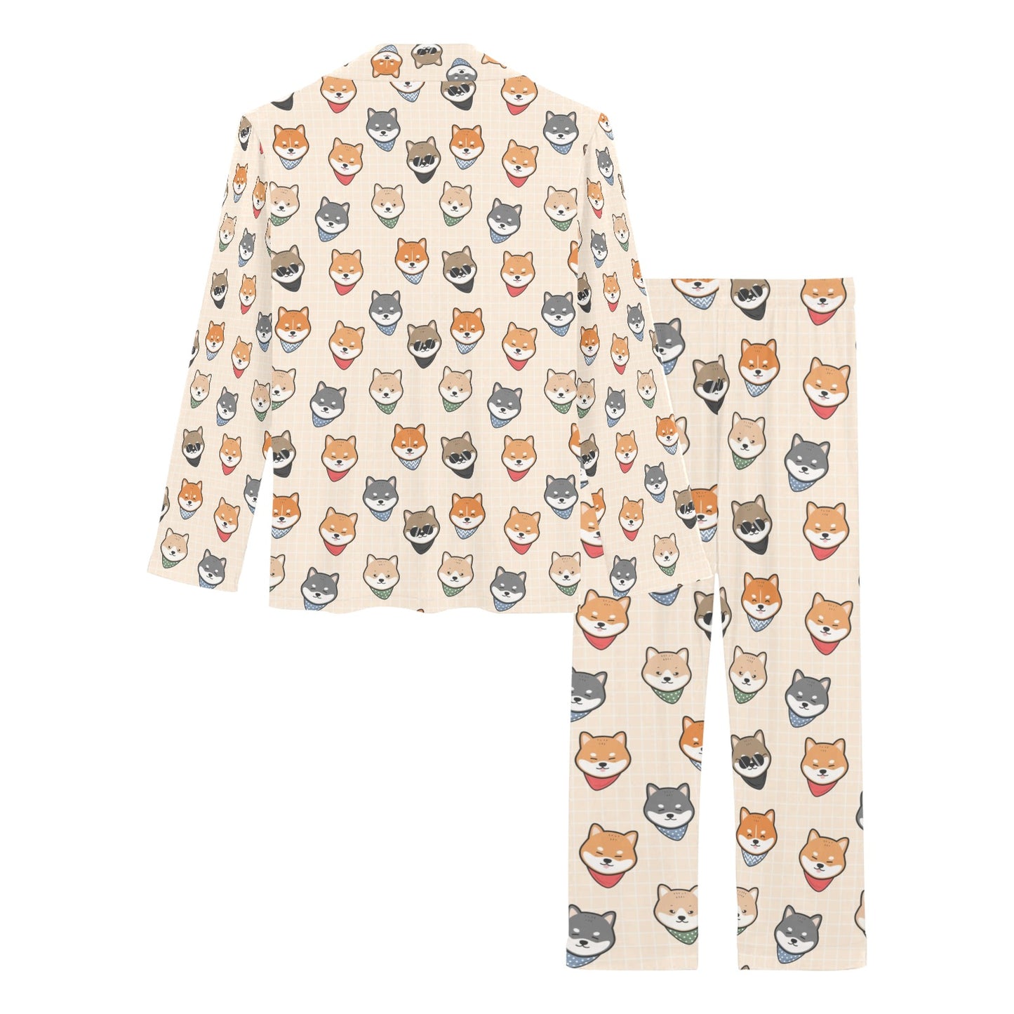 Shiba Inu Print Design LKS3010 Women's Long Pajama Set