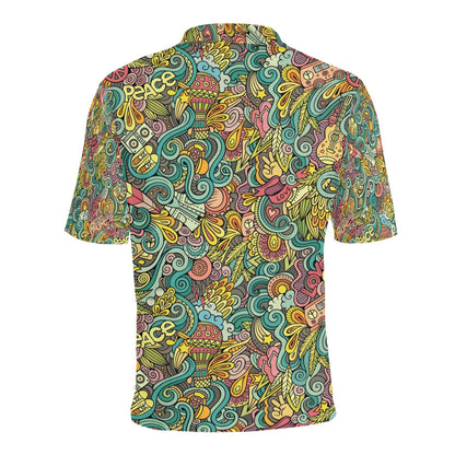 Hippie Print Design LKS302 Men Polo Shirt