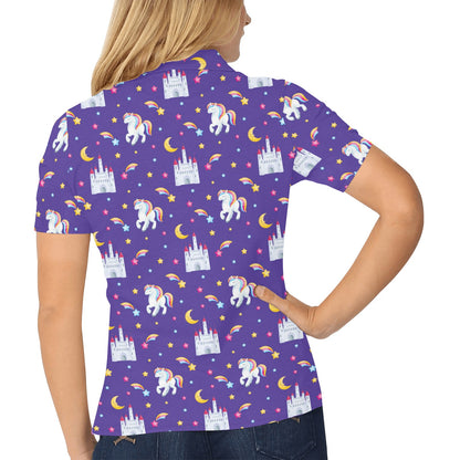 Unicorn Casttle Women's Polo Shirt