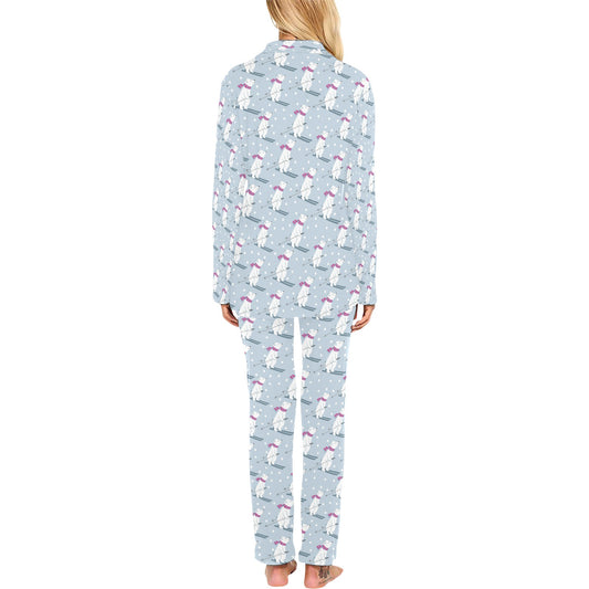 Ski Print Design LKS307 Women's Long Pajama Set