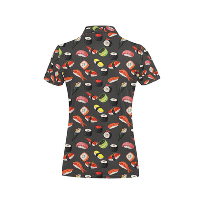 Sushi Design Print Women's Polo Shirt