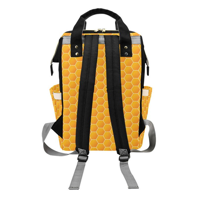 Honey Bee Honeycomb Print Design LKS3011 Diaper Bag Backpack