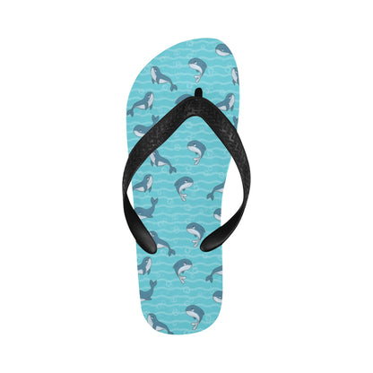 Whale Print Design LKS303 Flip Flops