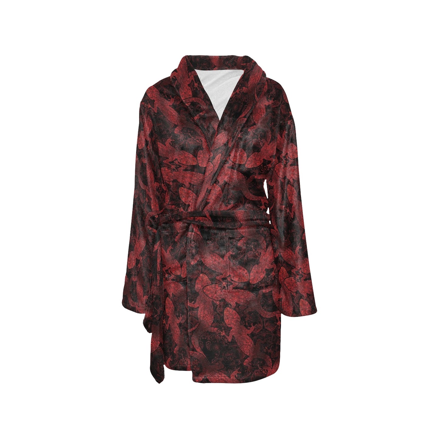 Gecko Pattern Print Design 04 Women's Fleece Robe