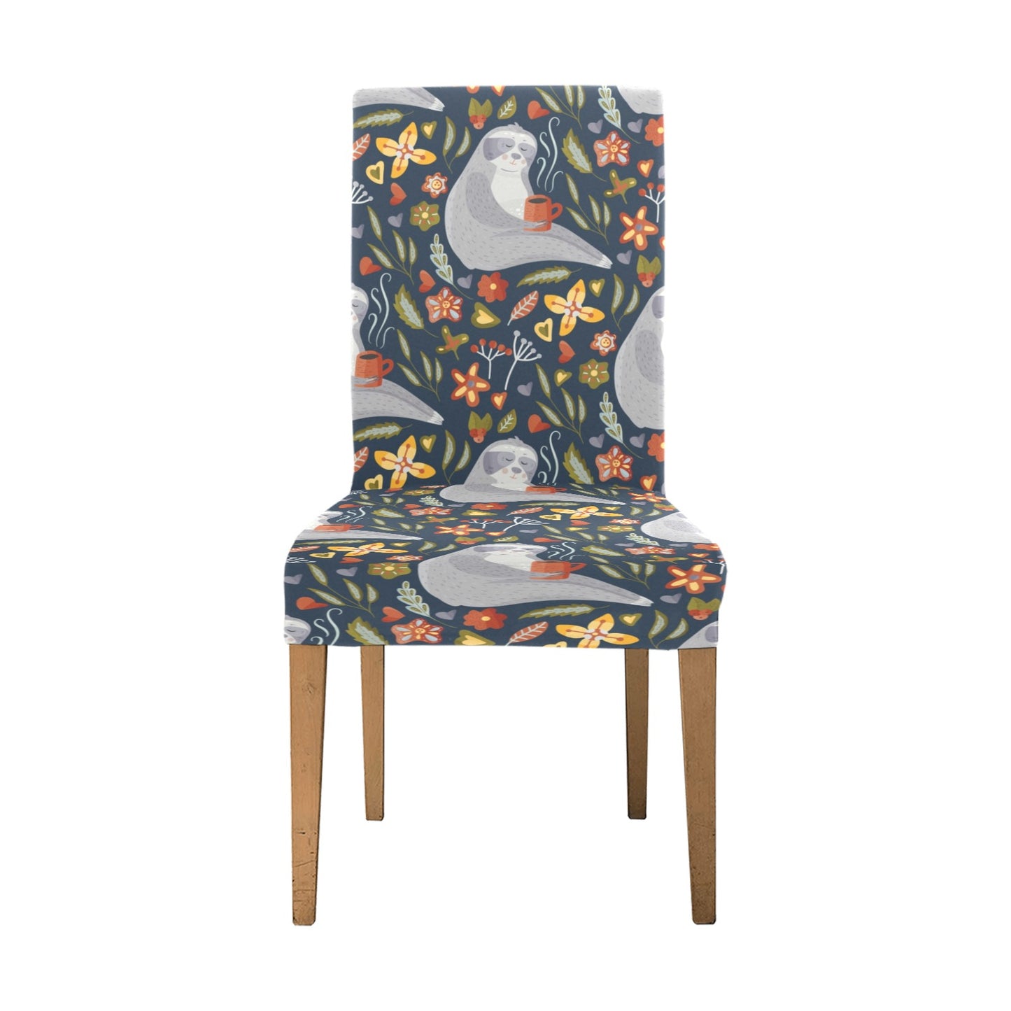 Sloth Print Design LKS303 Dining Chair Slipcover