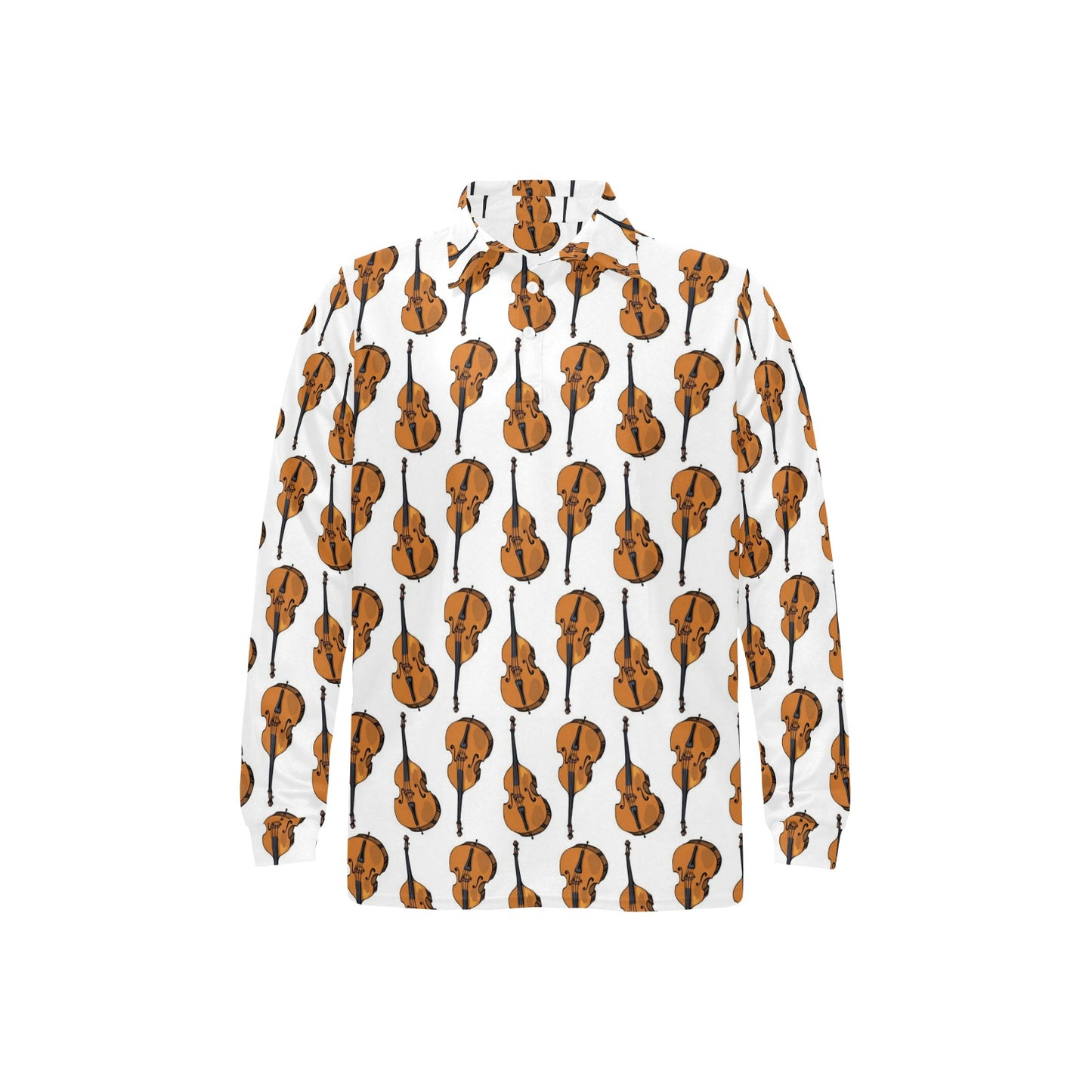 Cello Print Design LKS403 Long Sleeve Polo Shirt For Men's