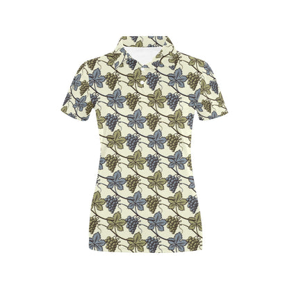 Grape Pattern Print Design GP03 Women's Polo Shirt