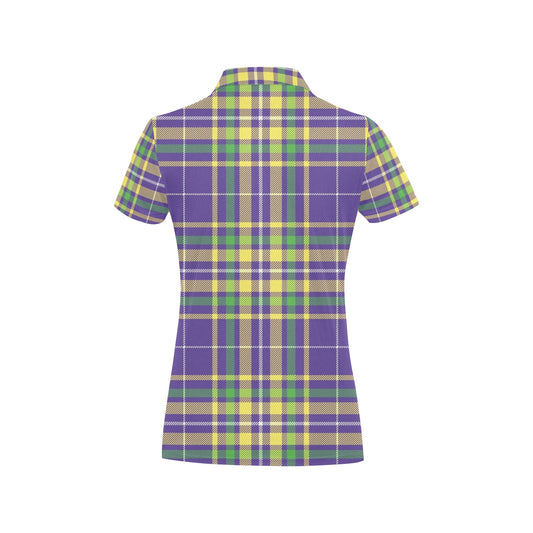 Mardi Gras Pattern Print Design 010 Women's Polo Shirt