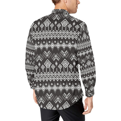 Tribal Pattern Print Design LKS304 Men's Long Sleeve Dress Shirt