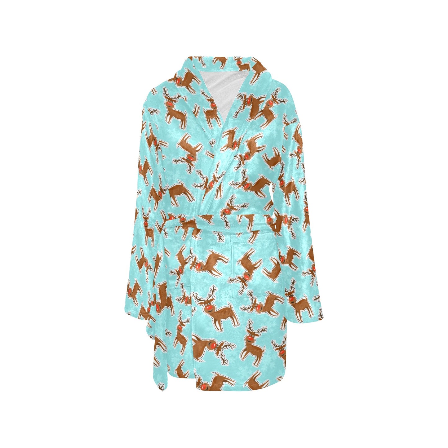 Reindeer Print Design LKS403 Women's Fleece Robe