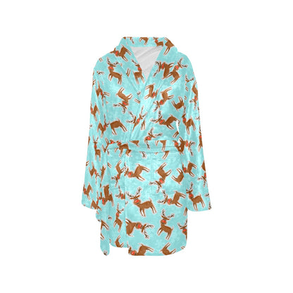 Reindeer Print Design LKS403 Women's Fleece Robe