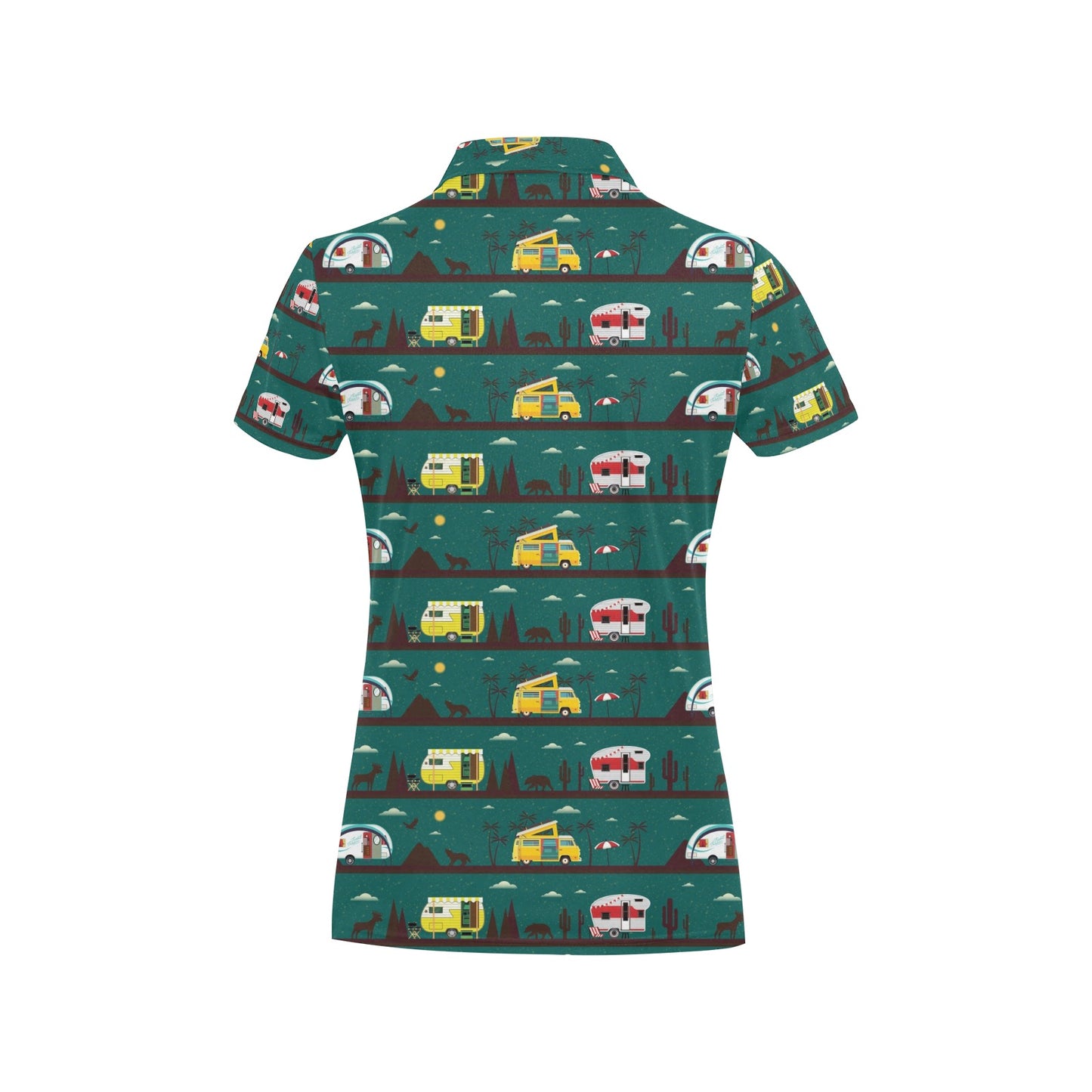 Camper Pattern Print Design 05 Women's Polo Shirt