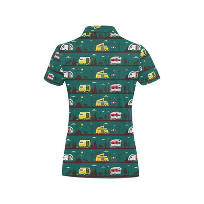 Camper Pattern Print Design 05 Women's Polo Shirt