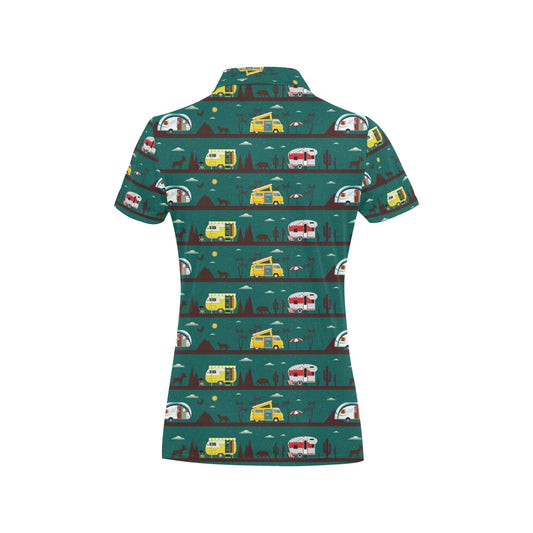 Camper Pattern Print Design 05 Women's Polo Shirt