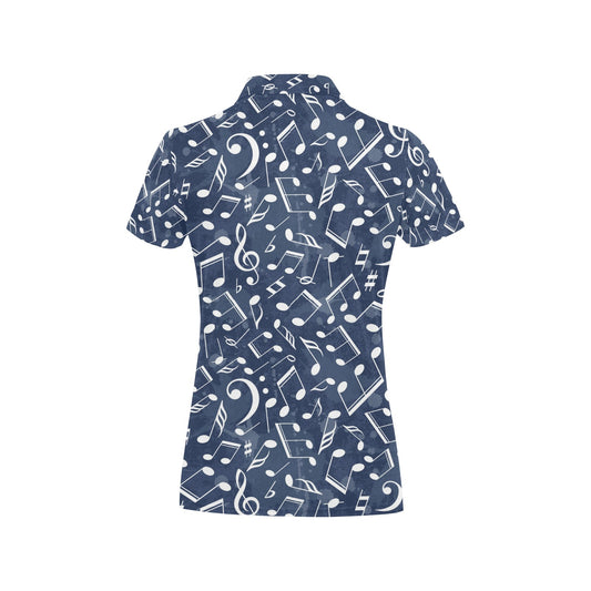 Music note Pattern Print Design A02 Women's Polo Shirt