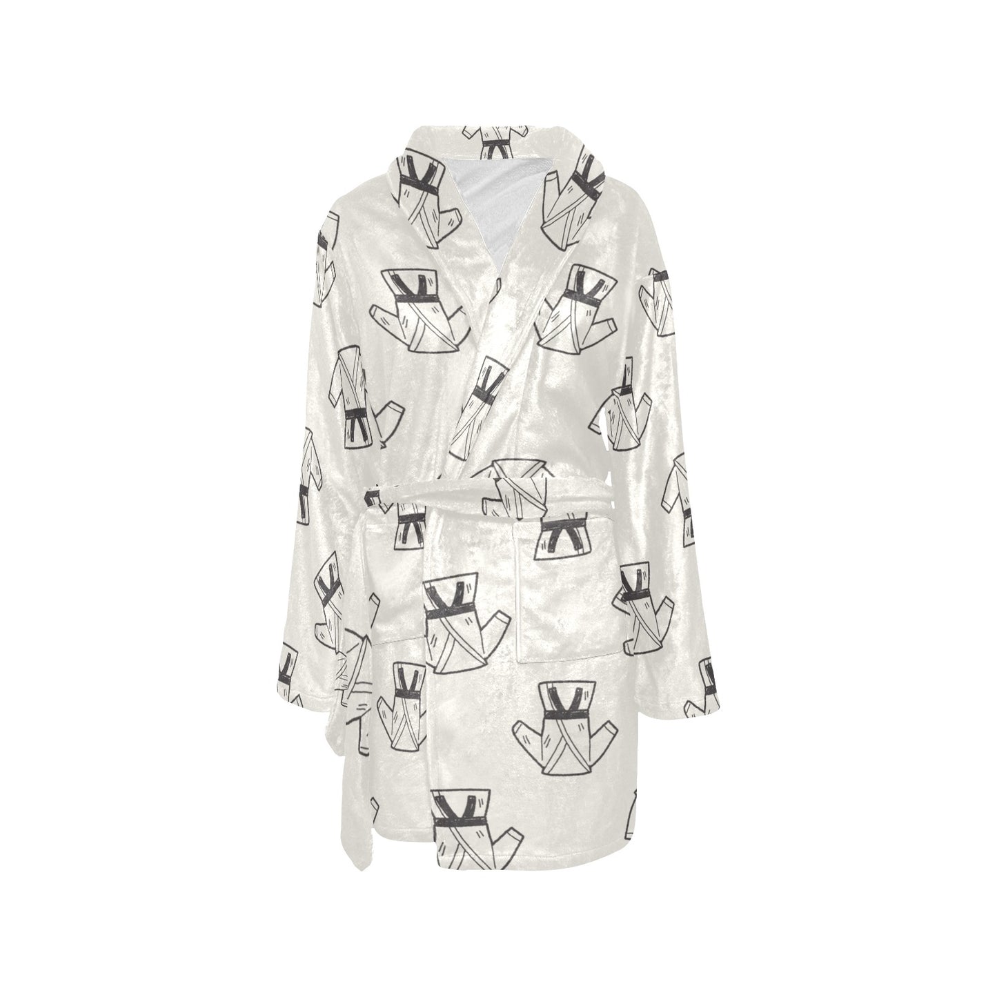 Karate Pattern Print Design 01 Women's Fleece Robe
