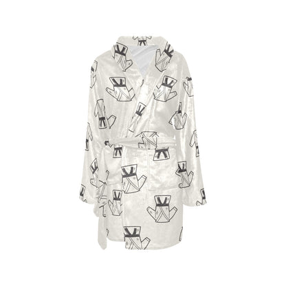 Karate Pattern Print Design 01 Women's Fleece Robe
